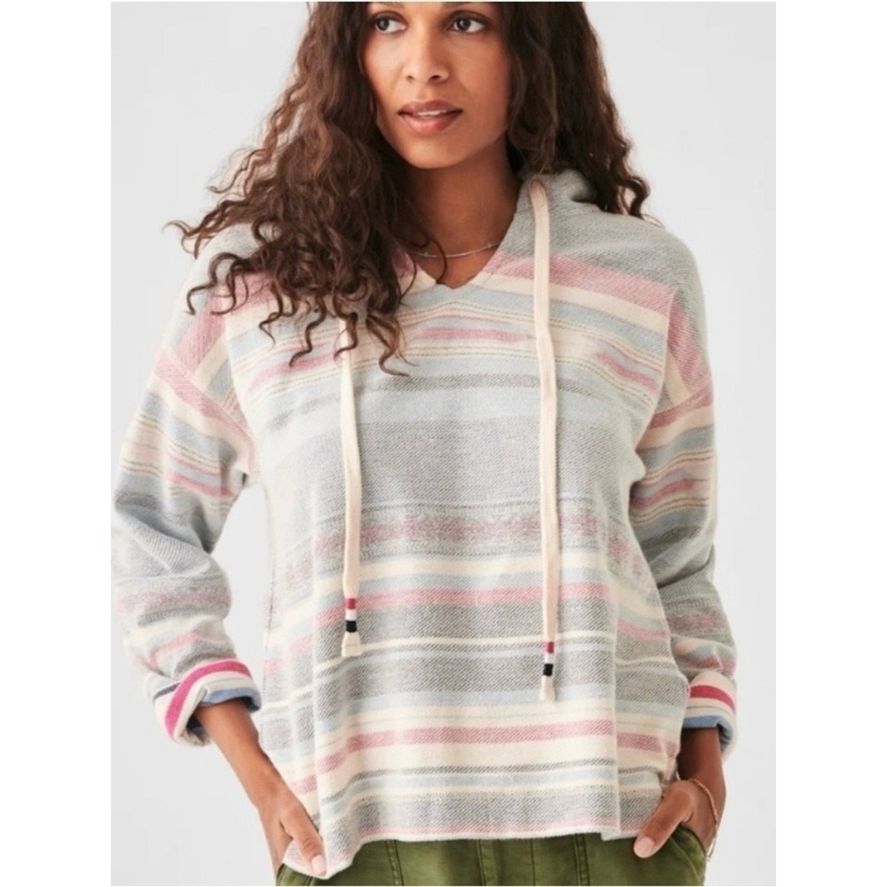 Faherty Byron Bay Hoodie Size XL Striped Beach Pullover